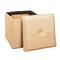 Simplify Metallic Faux Leather Folding Storage Ottoman Cube